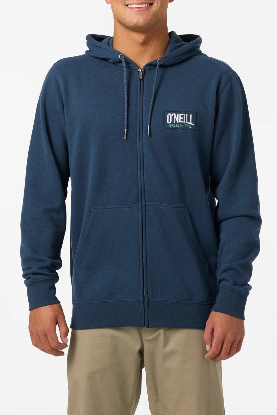 O'Neill Men's M Midnight Navy Fifty-Two Full Zip Fleece Hoodie Sweatshirt R1-7